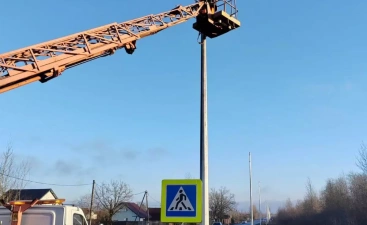 На дороге Великий Новгород – Нехино устанавливают освещение